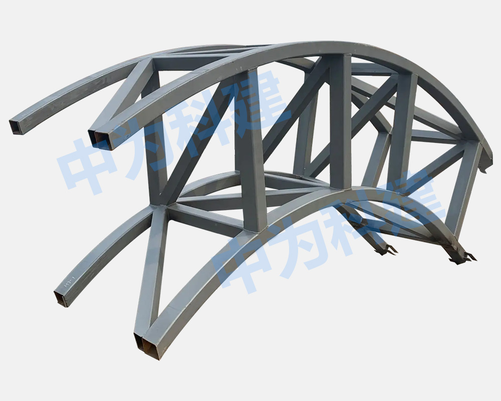 Curved steel pipe truss